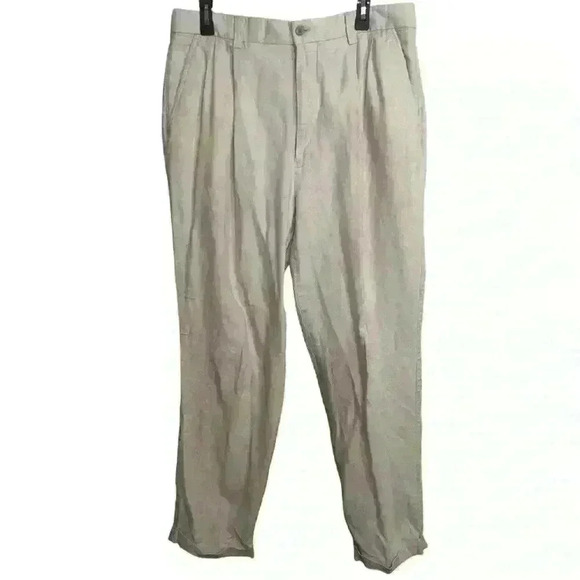 Mens Consensus Pants Linen Cotton 36x 32 Cuffed Hem Minimalist Clean - Picture 1 of 4